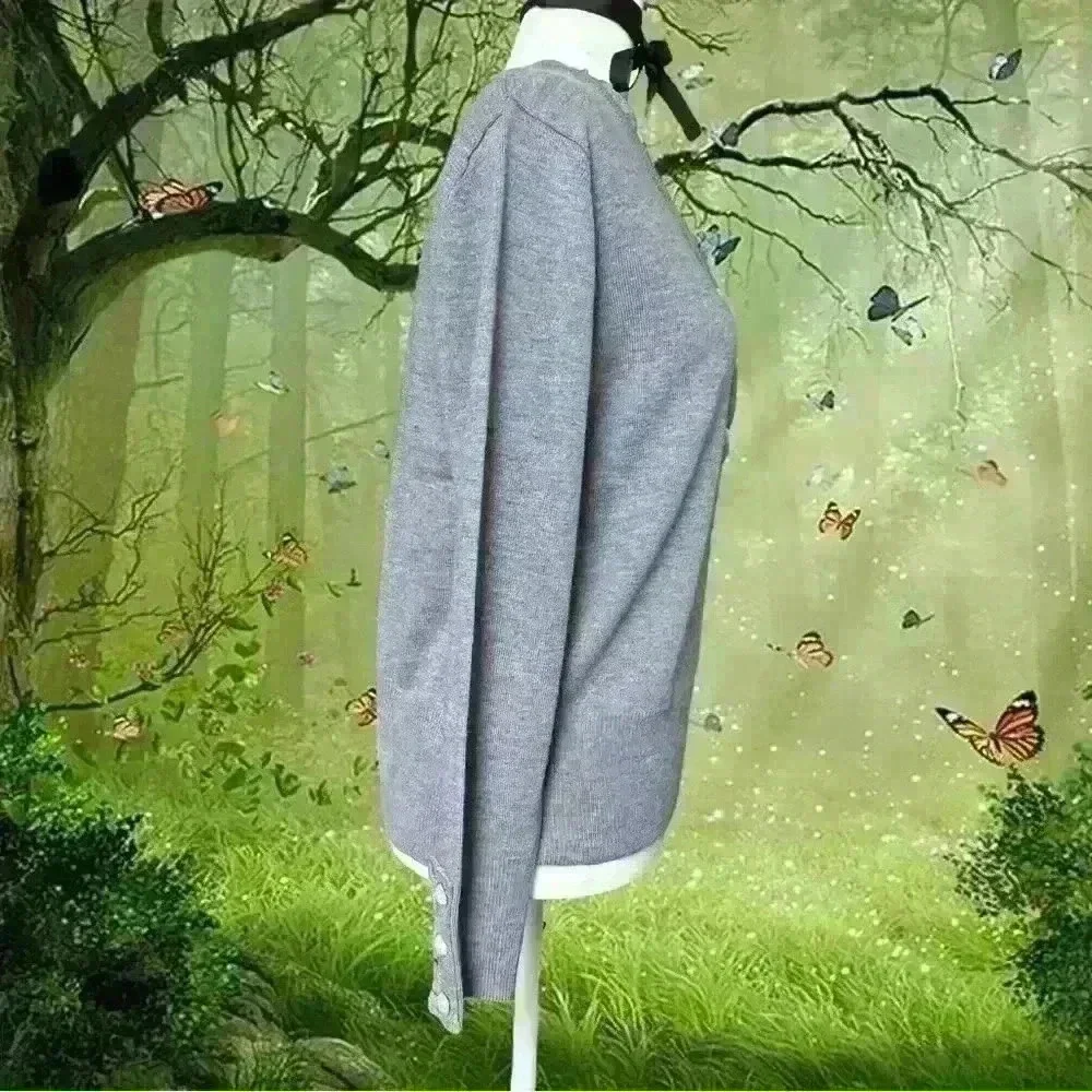 Coquette Grey Boho Sweatshirt - Picture 7 of 9